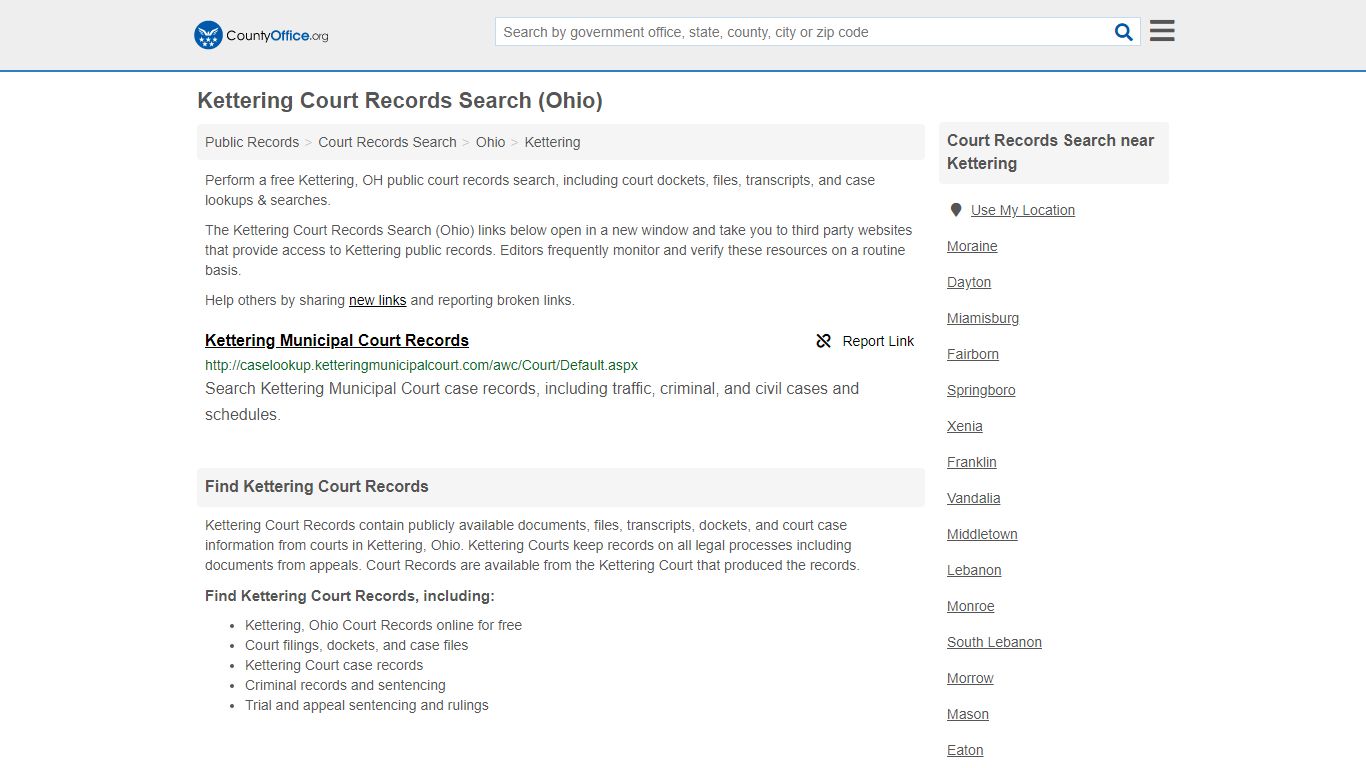 Court Records Search - Kettering, OH (Adoptions, Criminal ...