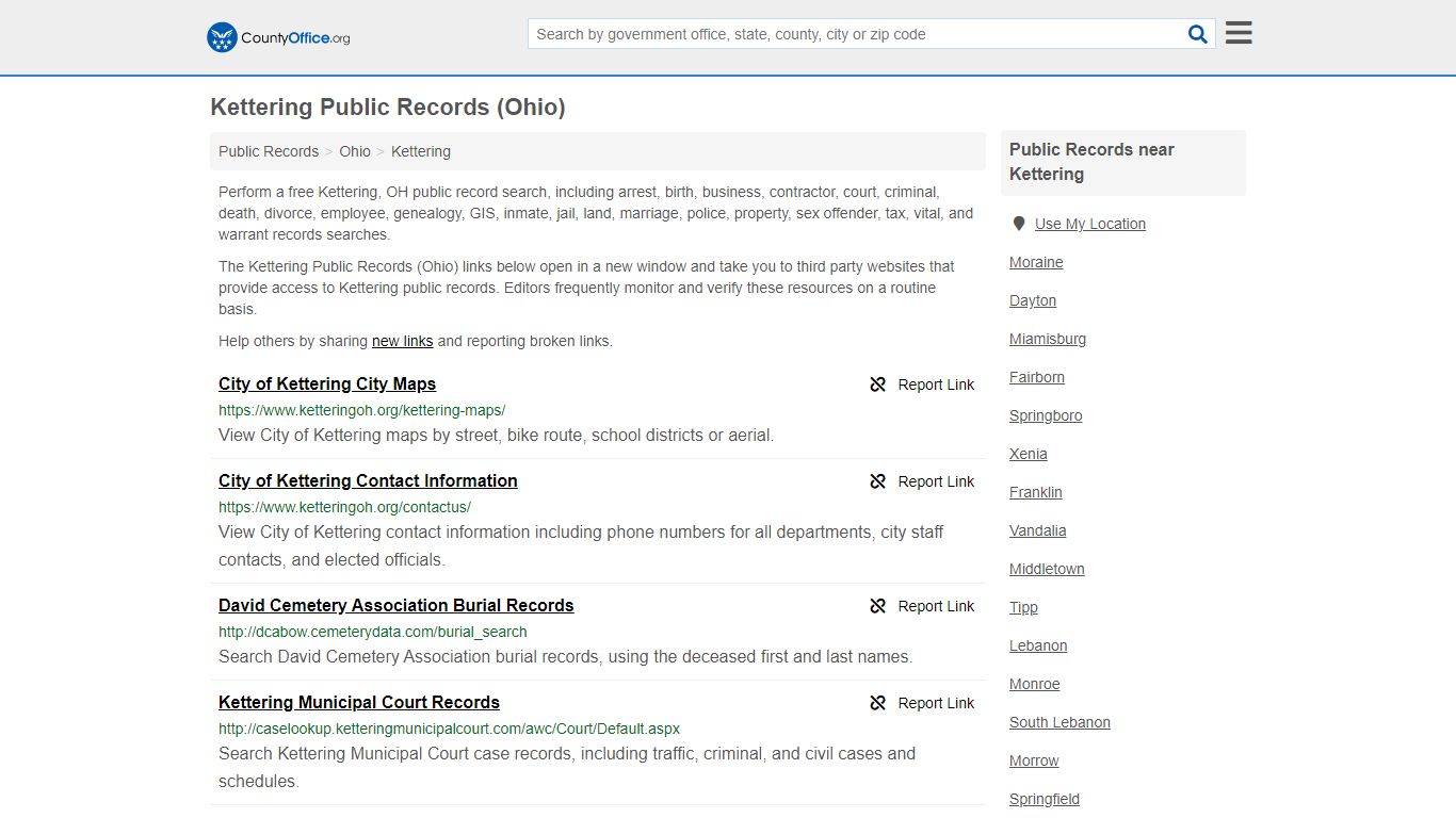 Public Records - Kettering, OH (Business, Criminal, GIS ...