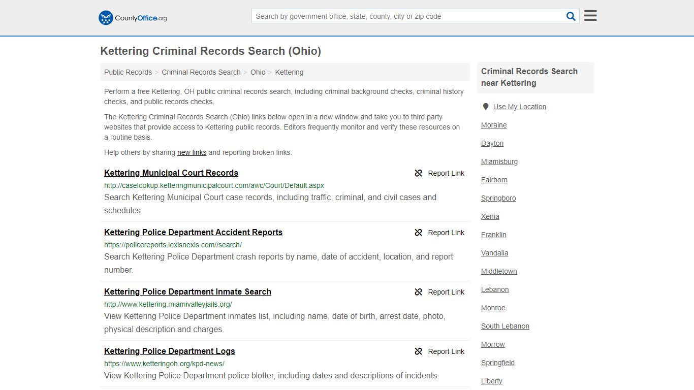 Criminal Records Search - Kettering, OH (Arrests, Jails ...